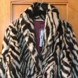 Yara Zebra Faux Fur Coat